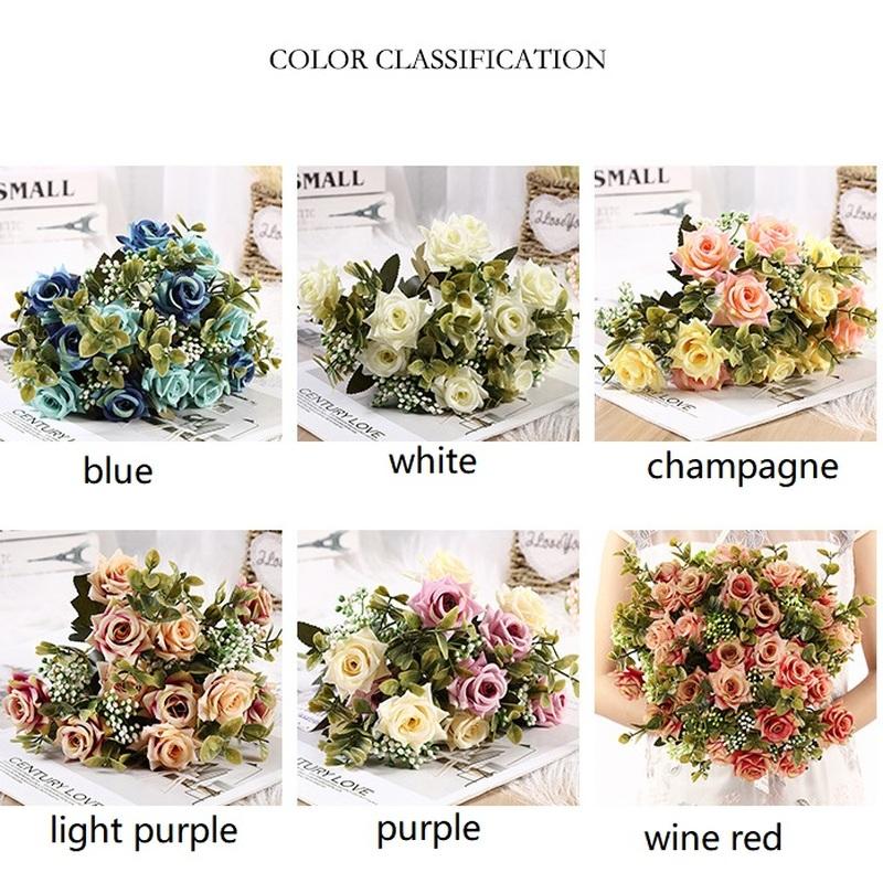 Винтажные шелковые кудрявые розы искусственные цветы в смешанных розовых, белых и зеленых тонах для декора дома, свадьбы и вечеринки