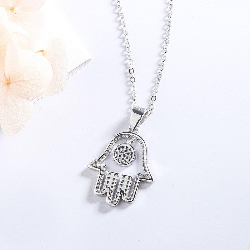 Серебряное ожерелье S925 Palm Turkish Eye с подвеской, модное, индивидуальное, из стерлингового серебра для женщин