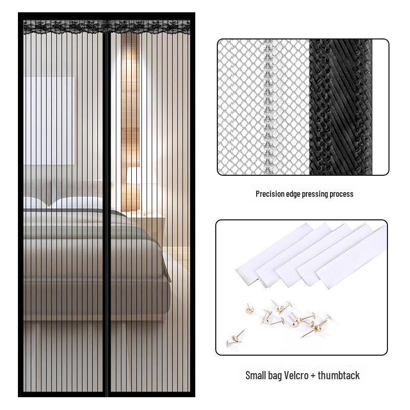 Magnetic Mosquito-Proof Door Curtain: Punch-Free Soft Gauze with Velcro Edge