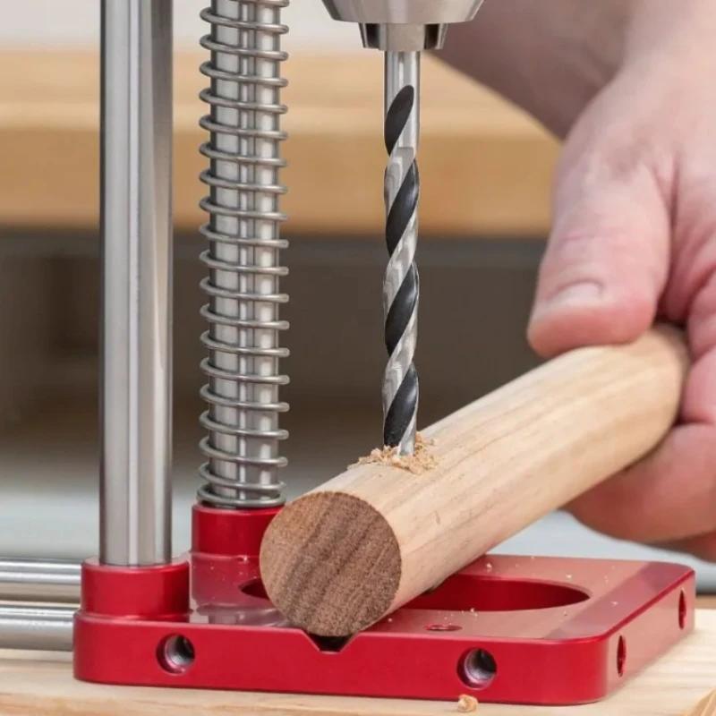 Прецизионный регулируемый инструмент для сверления с позиционирующей панелью и фиксирующим зажимом для деревообработки, столярных работ, DIY-проектов
