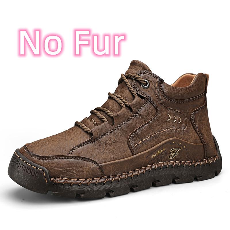 Fashion Comfy Leather Sports Super Men Treking Boots Man Casual Travel Shoes Hand-stitching Men Walking Boots Outdoor Man Driving Shoes