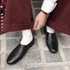 Новые осенние женские лоферы из натуральной кожи, женская обувь с круглым носком и массивным каблуком, женские балетки, мягкая обувь