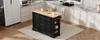 Extendable Kitchen Island with Adjustable Shelves and Multifunctional Drawers, Freestanding, Power Strips, Ideal for Kitchen and Dining Room (Black)
