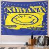 Дизайн-узор Nirvana Grunge Смайлик Настенный Гобелен Декоративный Гобелен Домашний Декор для Спальни и Гостиной