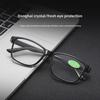 Мужские классические очки для чтения с высокой четкостью изображения в черной оправе: Полностью пластиковая оправа с хрустальным стеклом для людей среднего и пожилого возраста.
