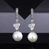 Jewelry Zircon Micro Inlaid Women's Light Luxury Fashionable Pearl Pendant Set Design Simple Earring Set Holiday Gift
