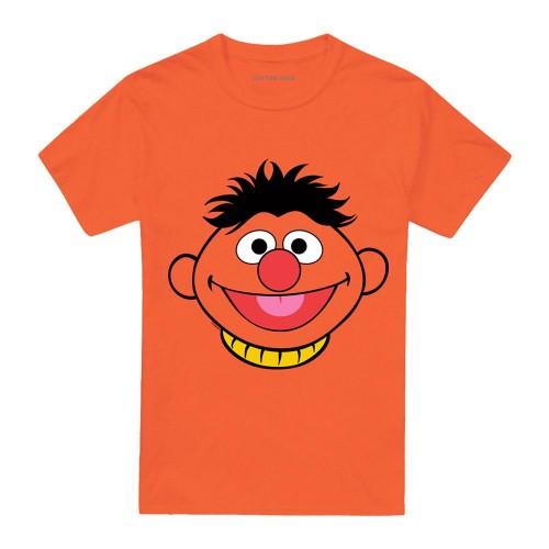Sesame Street Unisex Adult Ernie Full Face Ringspun Cotton T-Shirt