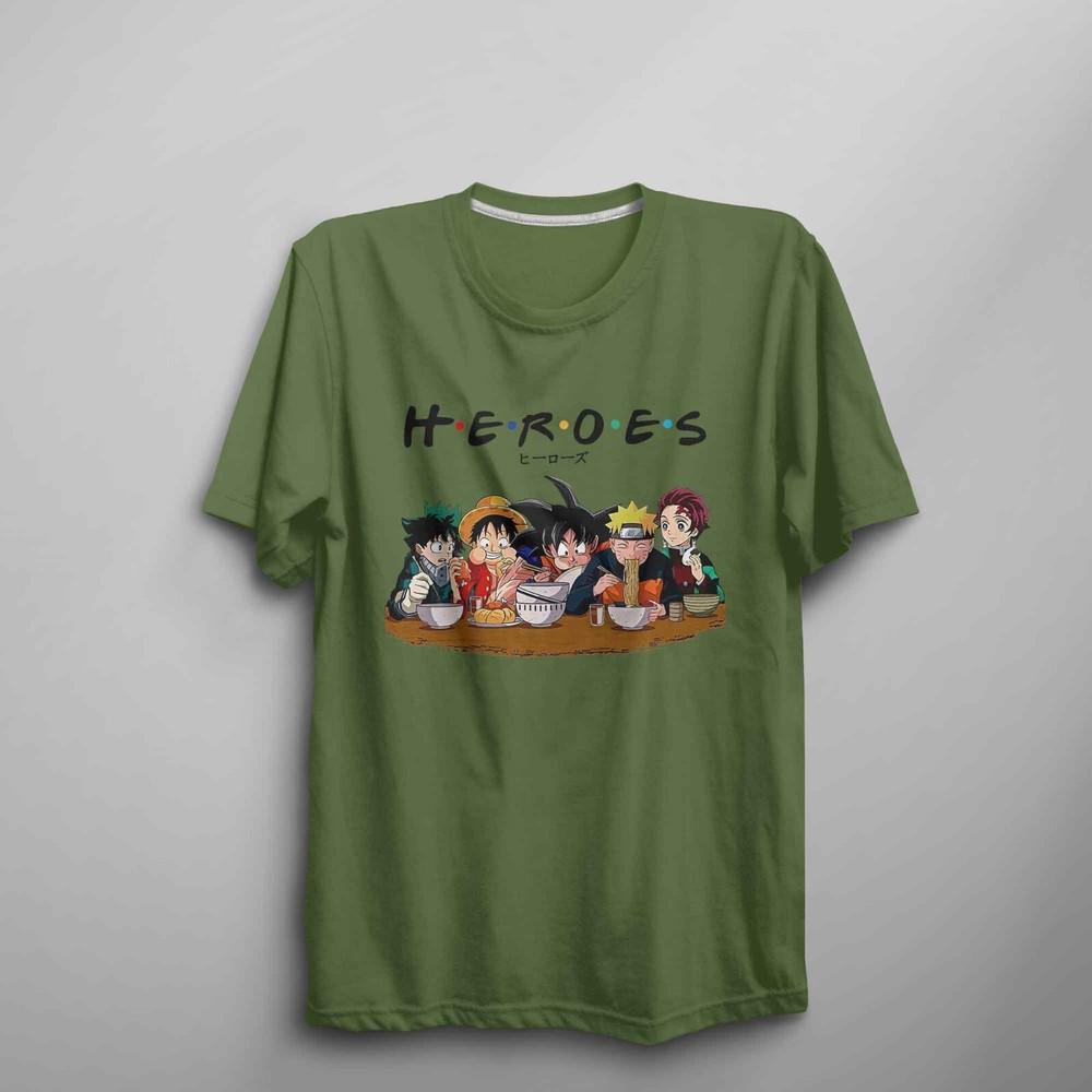 Anime Heroes TShirt Unisex Kids Adults Anime Lover Tee Japanese Unisexga Gift