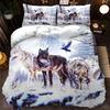 3D Wolf Bedding Set Black White Duvet Cover For Adults Bedroom Luxury Comforter Set Queen King 220x240 Size Aniaml Bed Set