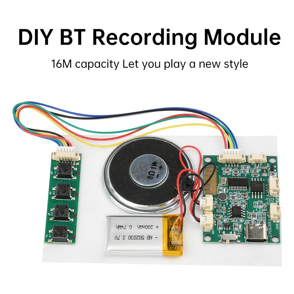 DIY модуль записи Bluetooth 3,7 В литиевая батарея модуль записи 8 М поздравительная открытка TYPE-C кнопка/свет/магнитное управление модель