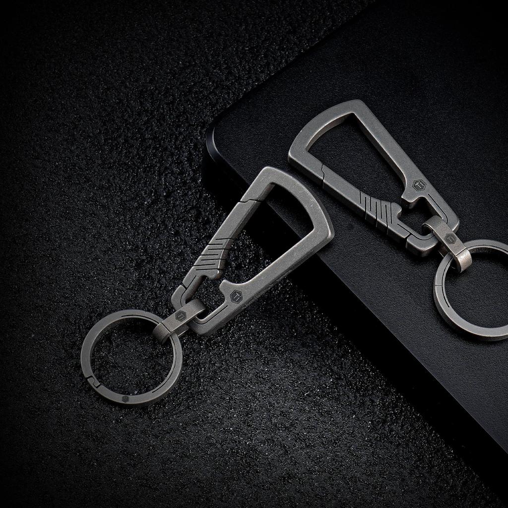 KM04 Titanium Carabiner Keychain for Men with Key High Rustproof [KeyUnity] Ring, Quality, (KM19)