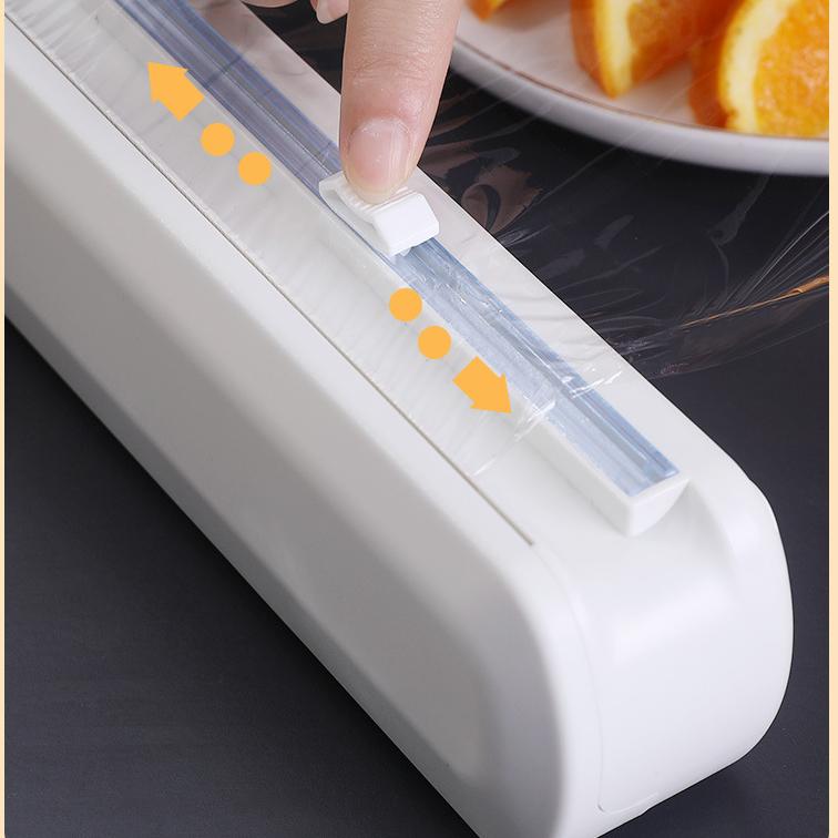 Sucked Type Fixing Cling Film Wrap Dispenser Kitchen Tool Plastic Wrap Cutter Cookware Tool Food Wrap Cutter