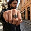 Резное кольцо-перстень Винтажное Готическое Церковь для Мужчин, Полое Гравированное Архитектура Заявление Открытое Кольцо, Темный Стиль Панк Украшения Повседневная Носка Вечеринки