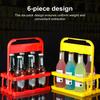 6 Bottle Wine Bottle Carrier Plastic Drink Display Stand Folding Beverage Carrier with Handle Portable Wine Storage Basket for Bar BBQ Picnic