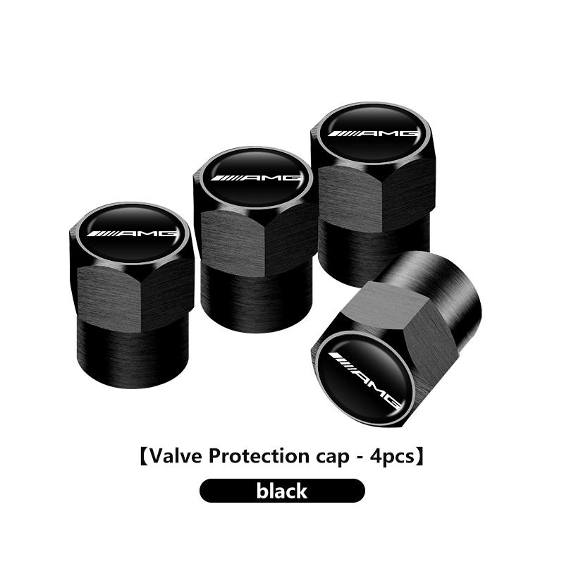 For Mercedes Benz 4pcs Car Wheel Tire Valve Caps Tyre Stem Airdust Waterproof AMG A B C E S G Class W201 W210 W108 W205 W203 AA1