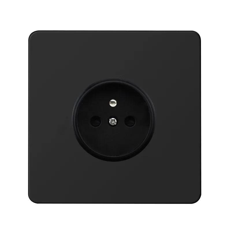 Depoguye Высококачественный черный винтажный европейский выключатель лампы розетка из нержавеющей стали тумблерный переключатель универсальный настенный выключатель света