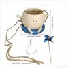 Windmill Hanging Succulent Planter - Smiley Face Tire Swing Flower Pot for Balcony Garden Decor Outdoor Ornament