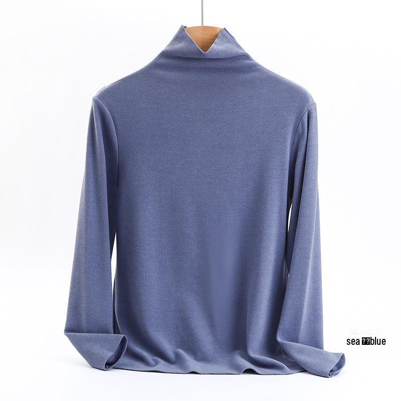 Women's High-Collar German Velvet Long-Sleeve Top: Slim Fit, Heat-Generating, Hyaluronic Acid-Enhanced, Perfect for Autumn and Winter.