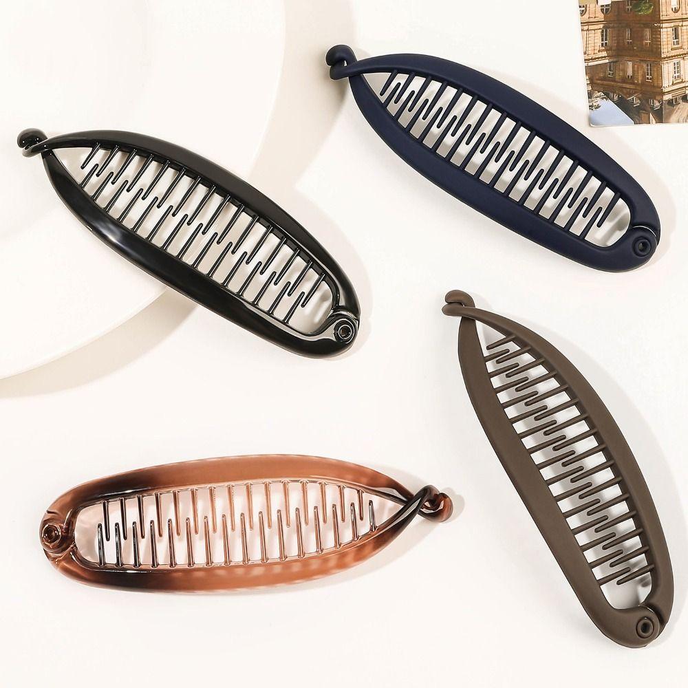 Матовая заколка для волос в форме рыбы, простая заколка-зажим, модная заколка для волос в форме банана для женщин