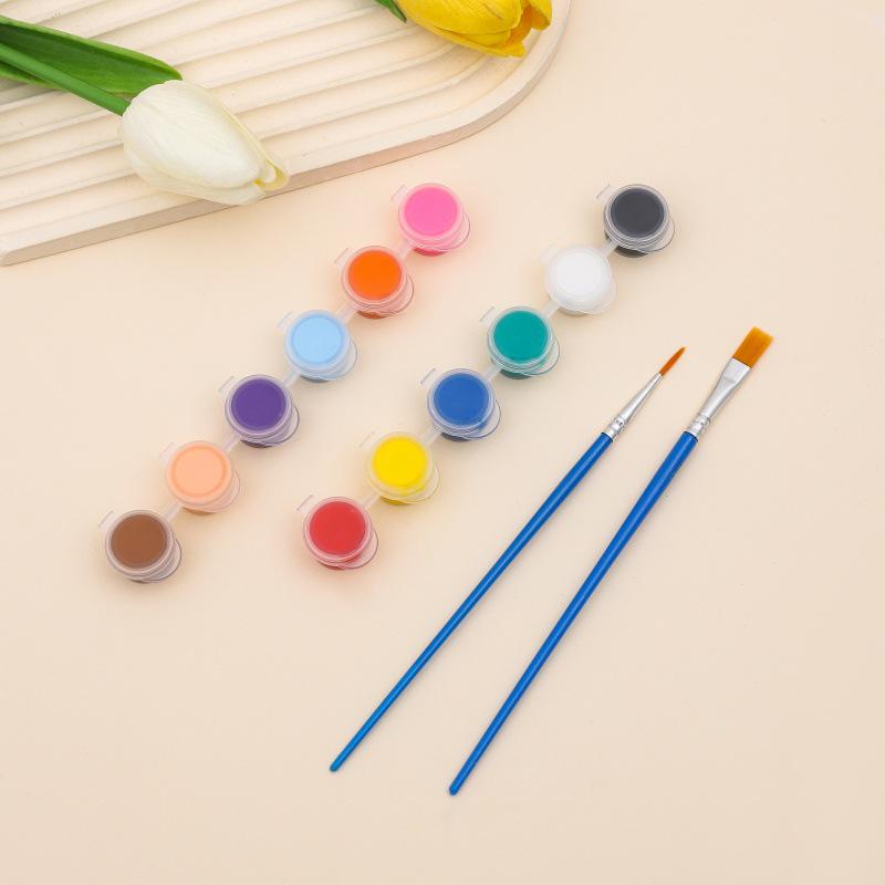 6-Piece Children's Acrylic Paint Set: 12 Colors for Art, Crafts & Plaster Dolls