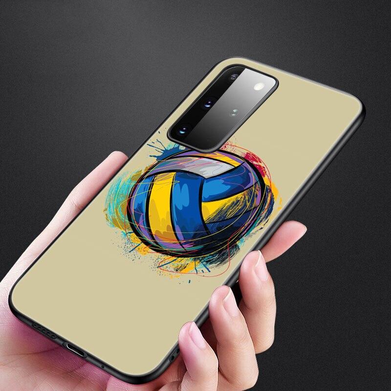 Чехол для телефона с волейбольным спортом для Samsung Galaxy S20 S21 FE S10 Lite Note 20 10 Lite S8 S9 S10E S10 Plus, ультра черный мягкий чехол