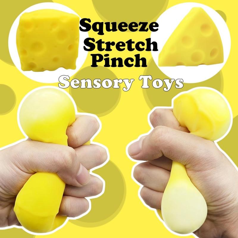 Сквиши-сыр Игрушки-антистресс Мячики-антистресс Сжимаемый мячик-антистресс Сенсорные игрушки-антистресс, Подарки для снятия стресса Сувениры для вечеринки