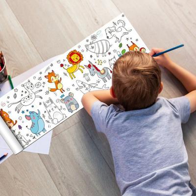 Дети Граффити Свиток Раскраска Плакат Прозрачный Печать Животные Рисунок Скатерть Colorfast Дети Раскраска Баннер Родитель-Дети Мероприятия Искусство