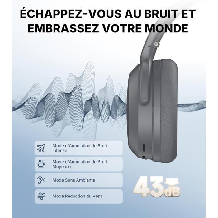 Casque sans Fil - Edifier - WH700NB Pro - Réduction Active du Bruit - Audio Haute Résolution - Bluetooth V5.4