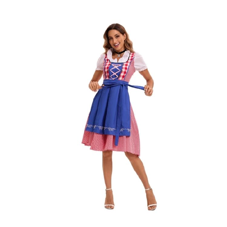 Adult Women German Bavarian Oktoberfest Costume Set,Beer Costume Dirndl Dresses for Halloween and Beer Festival Carnivals