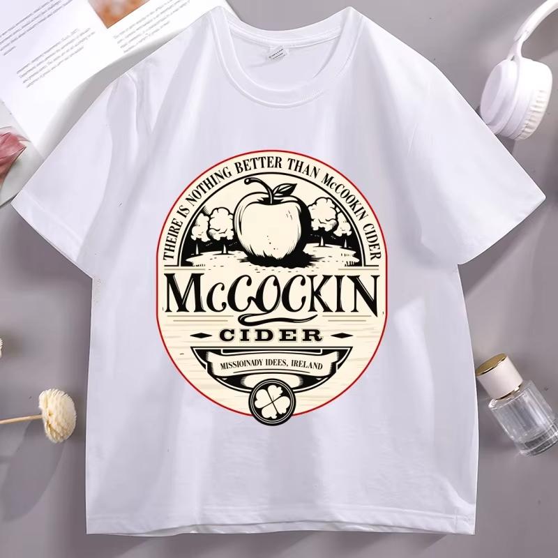 McCockin Cider Unisexs Funny Graphic T Shirts Adult Hilarious Drinking T Shirt Unisex Women Short Sleeve Pritned Tee Shirts