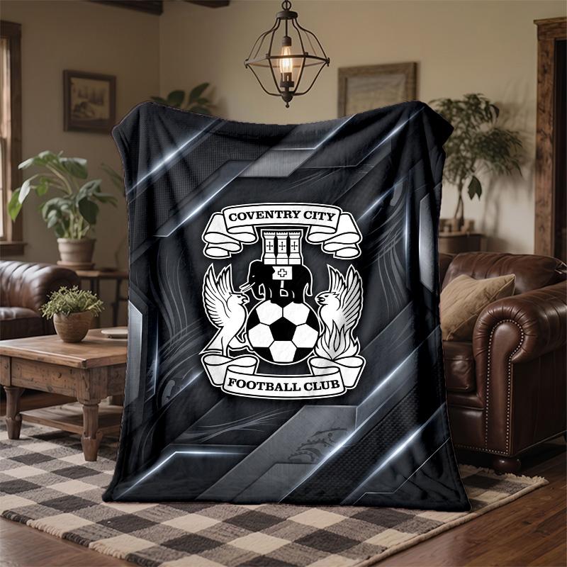 Фланелевое одеяло с принтом футбольного клуба Coventry City, мягкое, теплое, плед для дивана, кровати, для дома, офиса, спальни