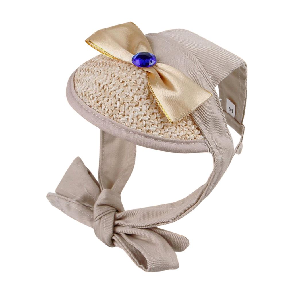 Кепка для собаки с ремешком-бантом, регулируемая солнцезащитная шляпа для маленьких пород, для активного отдыха на открытом воздухе, с отверстиями для ушей, товар для питомцев