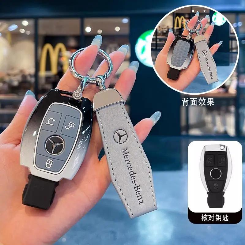 SFX1 Car Remote Key Case Cover Shell For Mercedes Benz C S Class W223 W206 Maybach S400 S450 S500 Protector Fob Bag Accessories