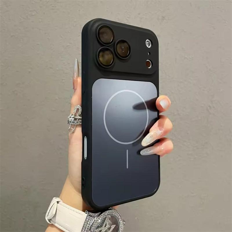 Роскошный матовый акриловый чехол Nano для MagSafe для iPhone 17 Air 16 15 14 13 12 11 Pro Max Plus Магнитный глянцевый жесткий чехол из ПК