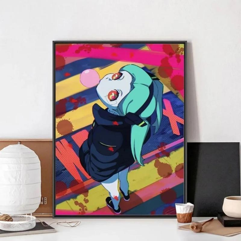 Аниме C-Cyberpunk E-Edgerunners Плакат Картина на холсте без рамки Плакат Настенная живопись Спальня Кабинет