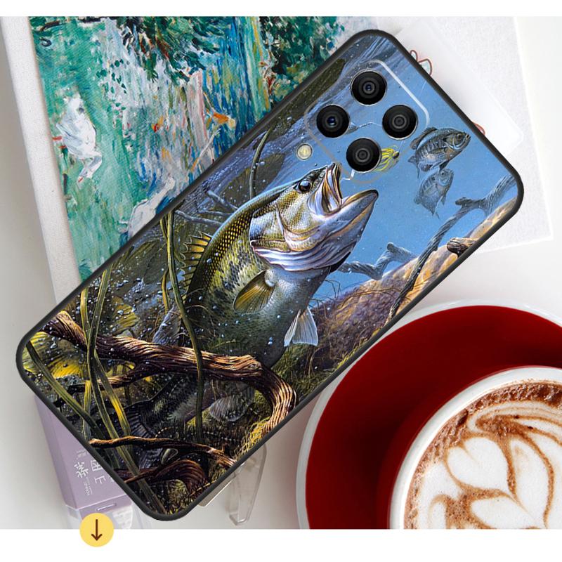 Bass Fishing Lake Fisherman Case For Samsung Galaxy M13 M16 M11 M21 M31 M20 M23 M54 M14 M34 M52 M32 M12 M36 M56 M15 M55