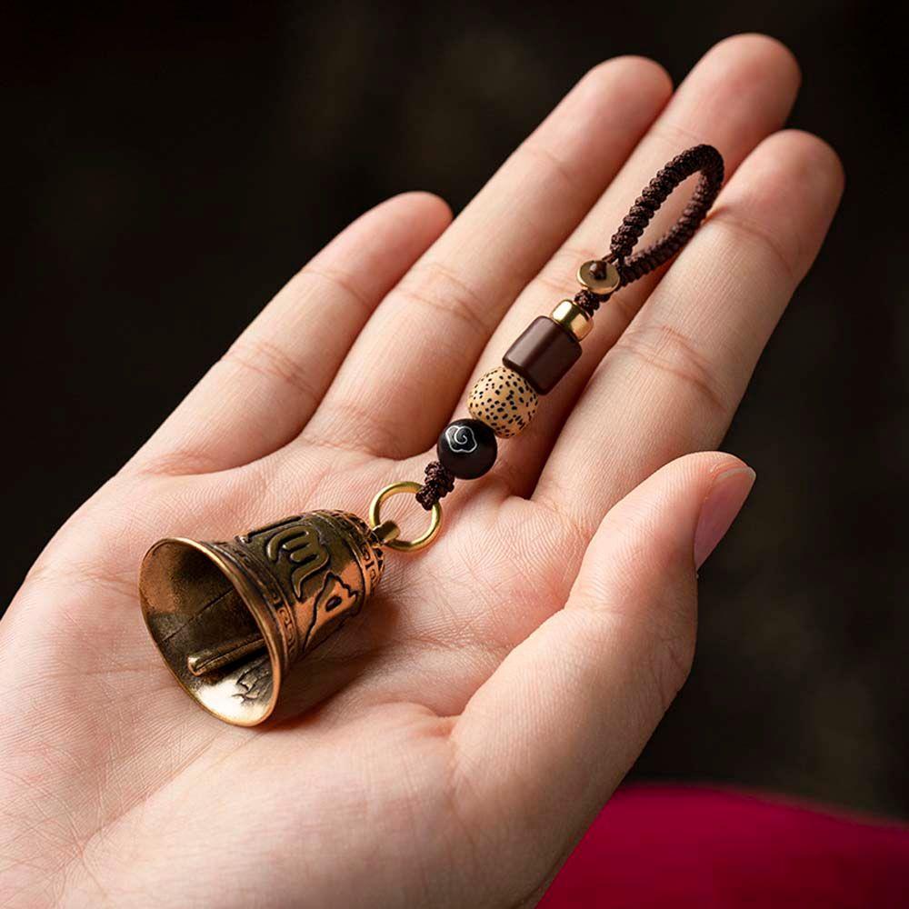 Brass bell Six-word Mantra Lanyard Pendants Keyfob Key Rings Car Key Chain Car Key Chain
