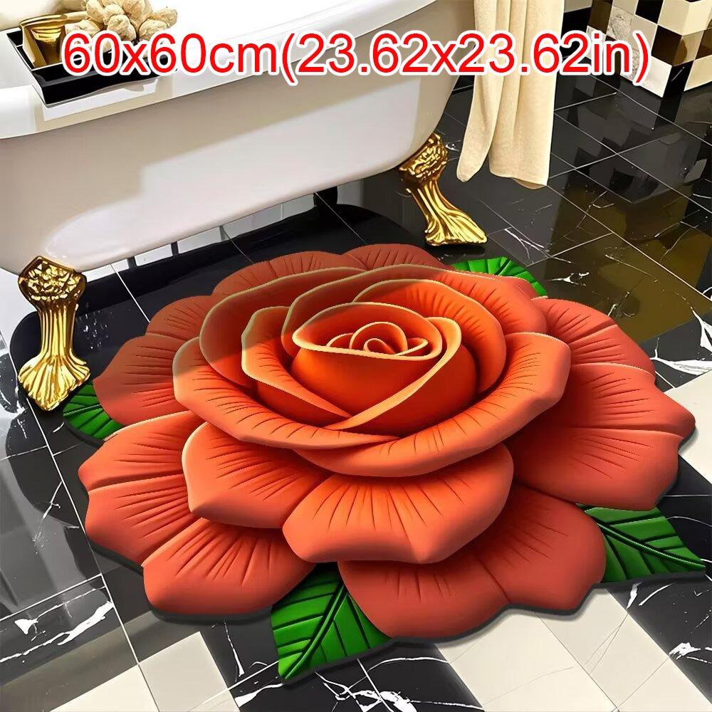Коврик на пол в форме пиона, мягкий дверной уплотнитель, прочный плед для гостиной, чайного столика, прикроватный