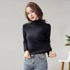 Women Knitting Tops High Collar Long Sleeve Solid Color Warm Fleece Lining Pullover Tops Slim Fit Thickened Knitwear Daily Wear