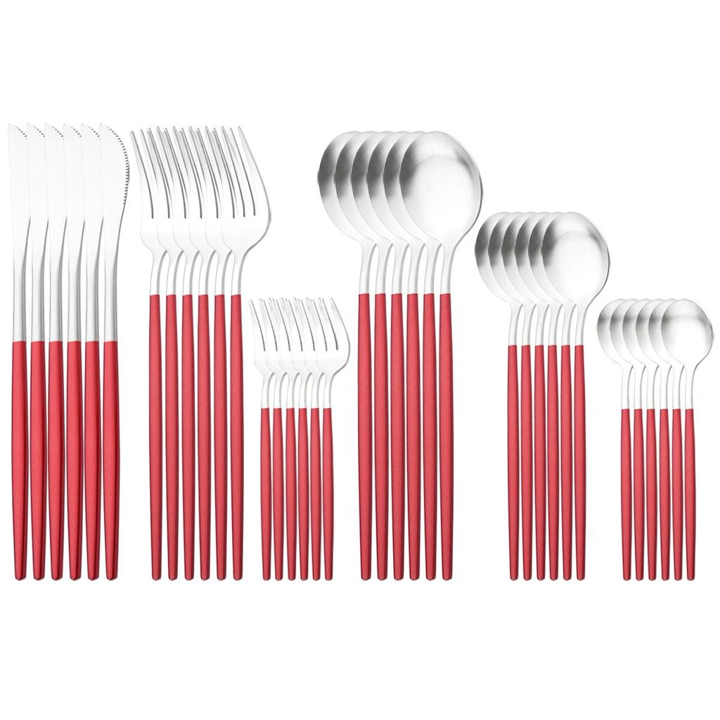 36 шт. Золотая посуда из нержавеющей стали, посуда, набор столовых приборов в западном стиле, ножи, вилка для торта, чайная ложка, столовые приборы, кухонное серебро