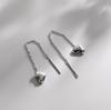 Серьги-гвоздики из серебра S925 с кисточкой в форме сердца, элегантная длинная цепочка, свисающие серьги, украшения для женщин с утонченным темпераментом