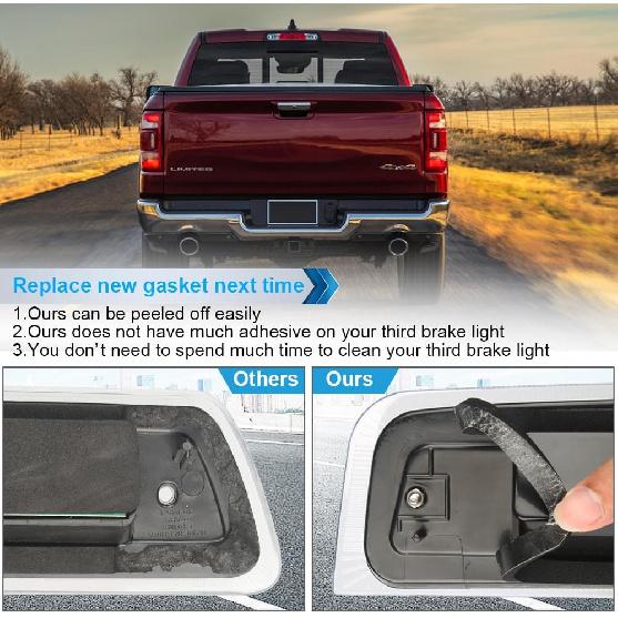 3-й Стоп-сигнал, Прокладка, Уплотнитель, Совместим с 2014-2018 Chevy Silverado 1500 GMC Sierra 2500HD 3500HD, Высоко расположенный Стоп-сигнал в сборе, Односторонний