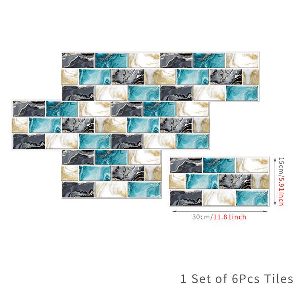 6 шт., маслостойкая наклейка для кирпичной плитки, наклейка на стену для кухни, самоклеющаяся водонепроницаемая наклейка для ванной, обои 15x30 см