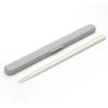 Miyoshi Seisakujyo GEL-COOL STICK Non-Slip Chopsticks with Chopstick Case (Quiet Design Even with Vibration), Oyster Gray, 19cm Set, Suitable for Wome