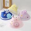 Breathable Kids Sun Hat With Fan Beach Hats Outdoor Panama Cap  Children
