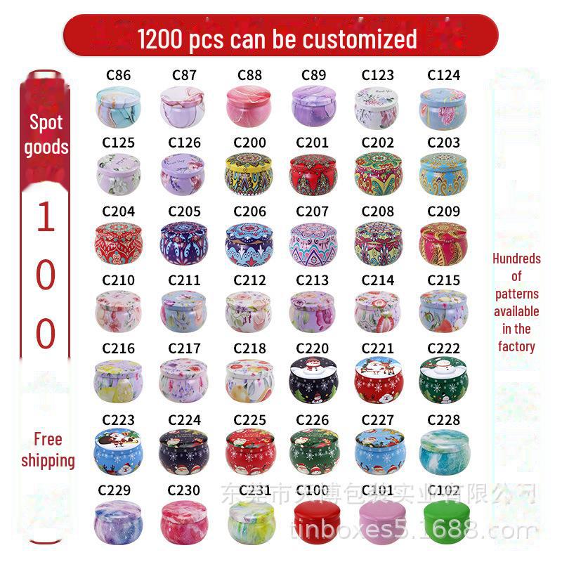 Round Metal Aromatherapy Candle and Candy Tinplate Boxes, Over 50 In Stock