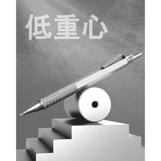 Four Candies Metal Mechanical Pencil 4-Piece Set 0.50.7 mm Pencils 480 HB Replacement Leads Eraser Case Included Stationery BlackSilver