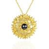 New Sunflower Jewelry Pendant Necklace Sunflower Necklace Love Language I Love You Projection Necklace