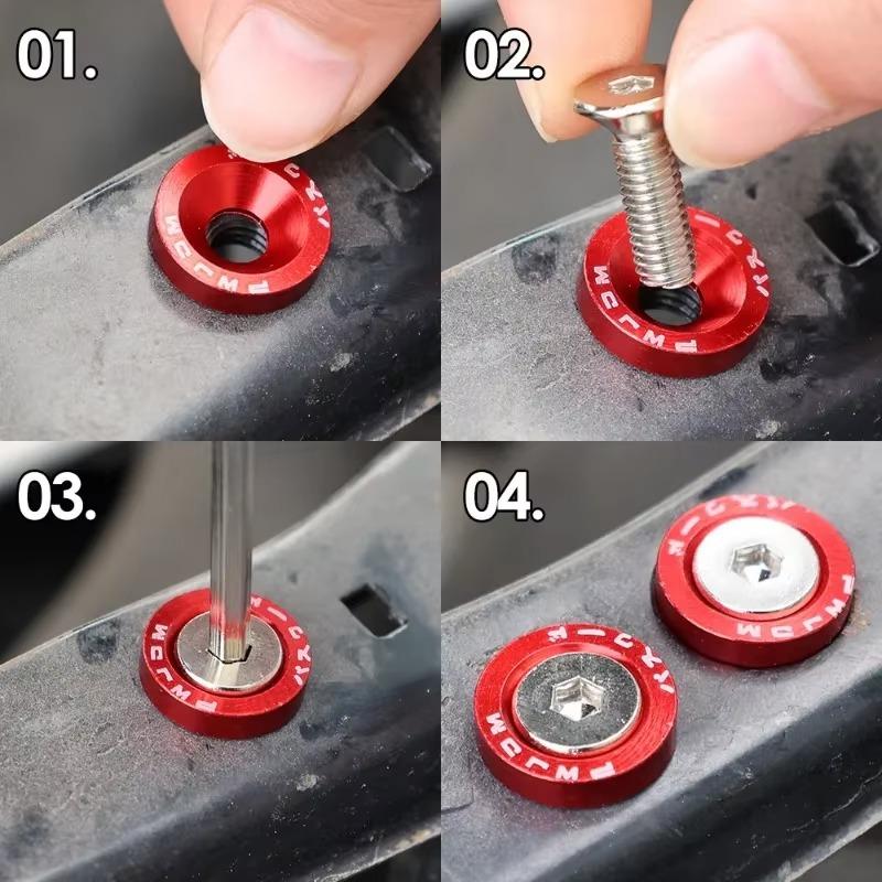 M6 Anodized Aluminum Fender Screw Washers Bolts for Automobile Fender Headlight Bumper Car Modified Fasteners JDM Fender Washers