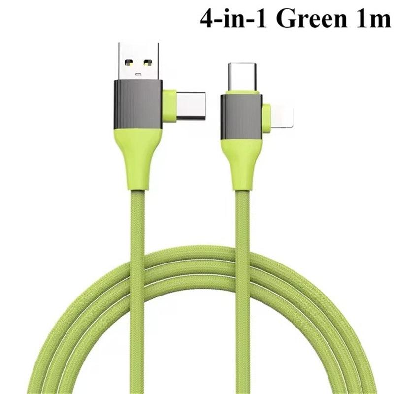 4-в-1 USB C кабель для зарядки с разъемом Type-C 5-в-1 USB-кабель Type C PD 65 Вт 27 Вт быстрая зарядка для iPhone Samsung Xiaomi Android